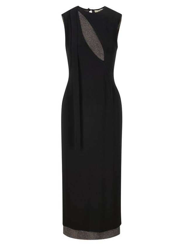 Jersey Metallic Yarn Long Dress Black - FENDI - BALAAN 2