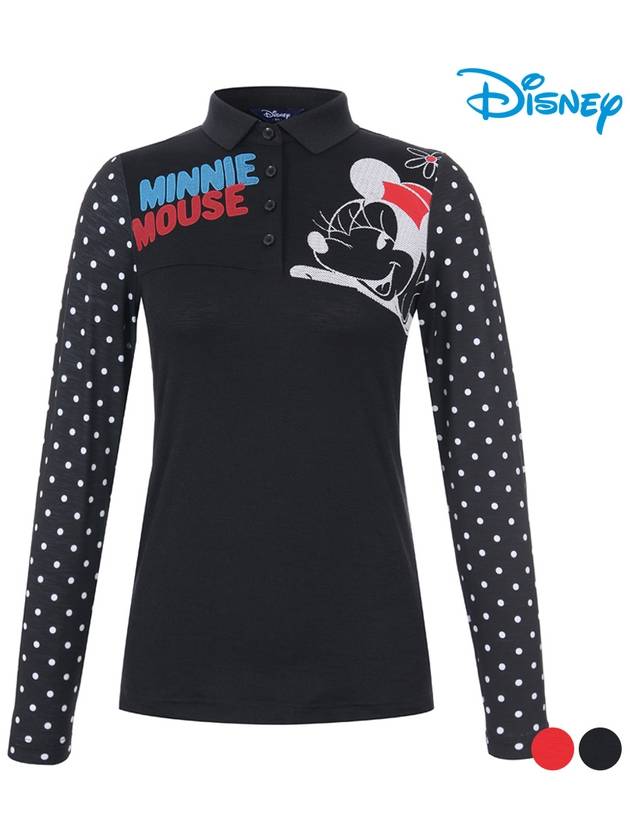 cut dot color scheme PK long sleeve collar t-shirt DL1LTS001 - DISNEY GOLF - BALAAN 1