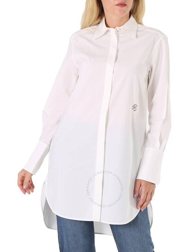 Chloe Ladies White Poplin Long-cut Shirt, Brand Size 34 (US Size 0) - CHLOE - BALAAN 1