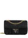 Goffre Leather Chain Shoulder Bag Black - PRADA - BALAAN 2