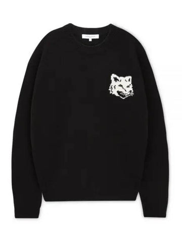 Men s Fox Head Black Knit NM00808KM0329 BK 1157209 - MAISON KITSUNE - BALAAN 1