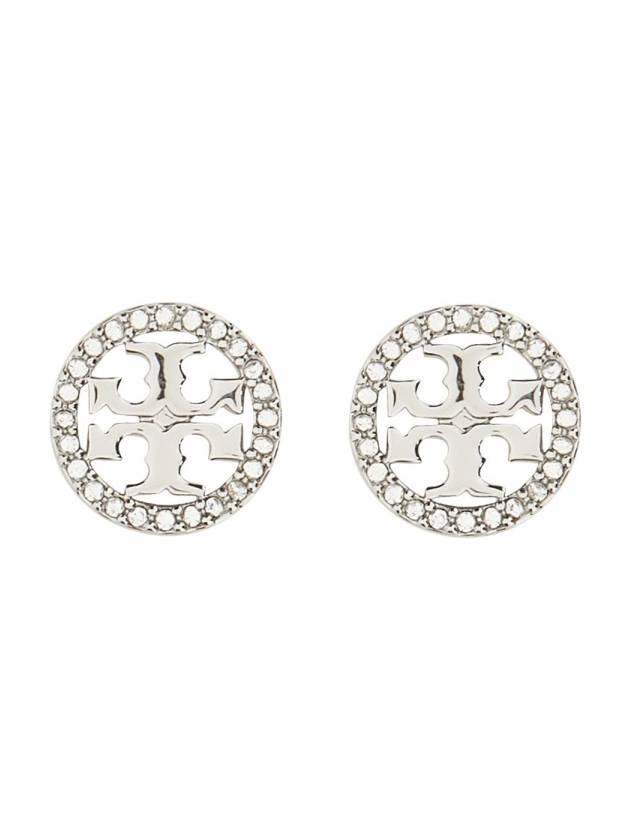 Miller Crystal Stud Earrings Silver - TORY BURCH - BALAAN 2