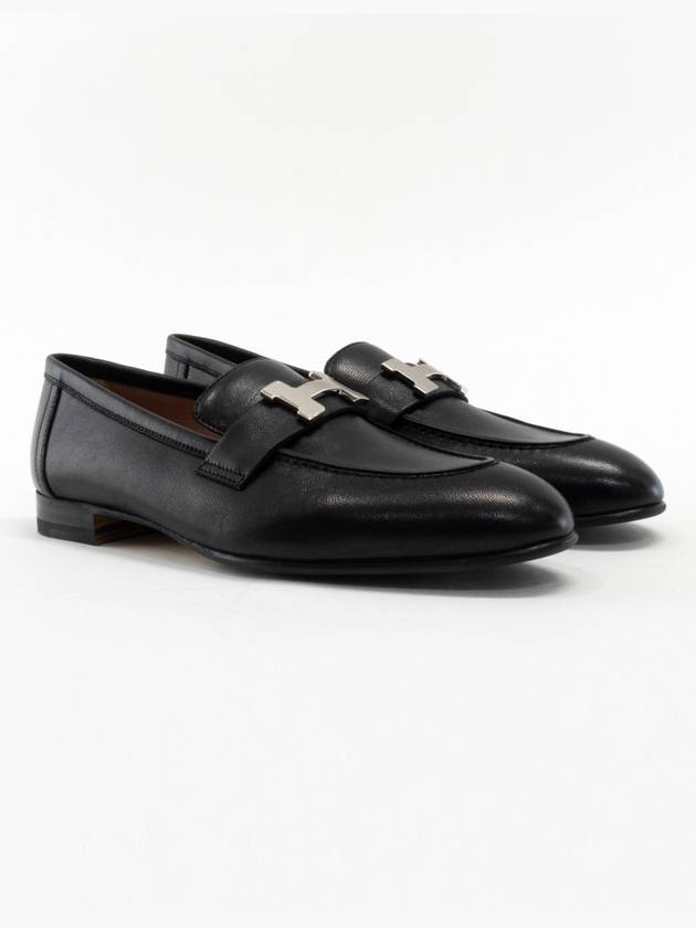 Paris Loafers Black Silver H201199Z - HERMES - BALAAN 1