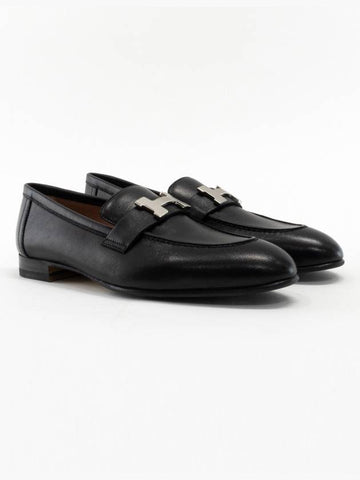 Paris Loafers Black Silver H201199Z - HERMES - BALAAN 1