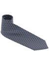 Gancini Print Silk Tie Navy - SALVATORE FERRAGAMO - BALAAN 3