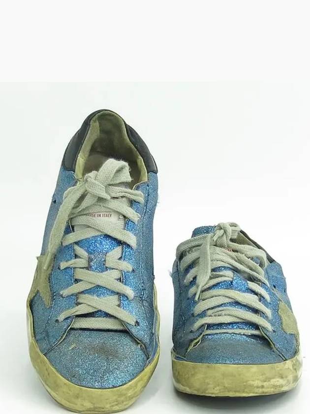 Blue Glitter Superstar Women s Sneakers 230 - GOLDEN GOOSE - BALAAN 1