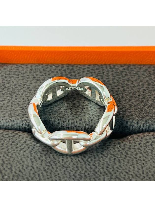 Small Chaine D'Ancre Enchainee Ring Silver - HERMES - BALAAN 5