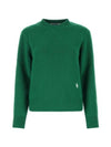 Embroidered Logo Crew Neck Wool Knit Top Green - SPORTY & RICH - BALAAN 1