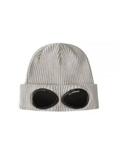 Goggle Detail Ribbed Beanie Grey - CP COMPANY - BALAAN 2