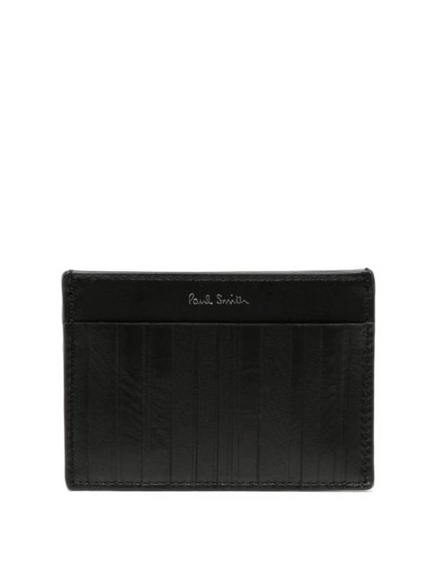 Shadow Stripe Leather Card Holder M1A7629LSTREM - PAUL SMITH - BALAAN 1