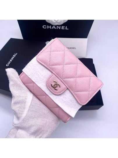 Classic Snap Half Wallet Caviar Light Pink Siamese Bone AP0231 - CHANEL - BALAAN 2