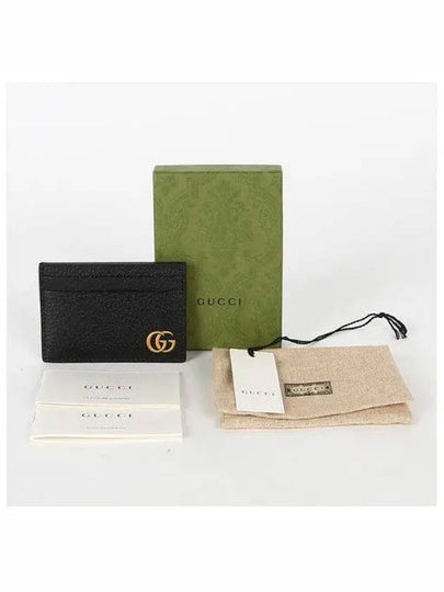 GG Marmont Leather Card Wallet Black - GUCCI - BALAAN 2