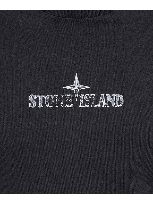 Logo Print Short Sleeve T-Shirt Black - STONE ISLAND - BALAAN 4