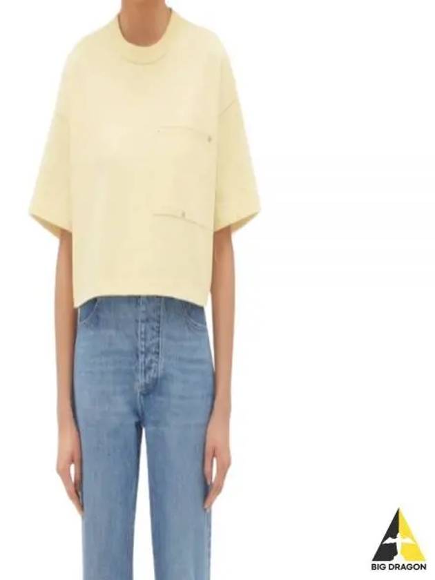 Crew Neck Pocket Short Sleeve T-Shirt Yellow - BOTTEGA VENETA - BALAAN 2