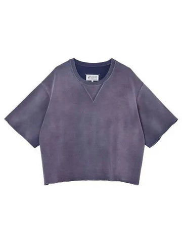 Organic Cotton Short Sleeve T Shirt Lilac Tee - MAISON MARGIELA - BALAAN 1