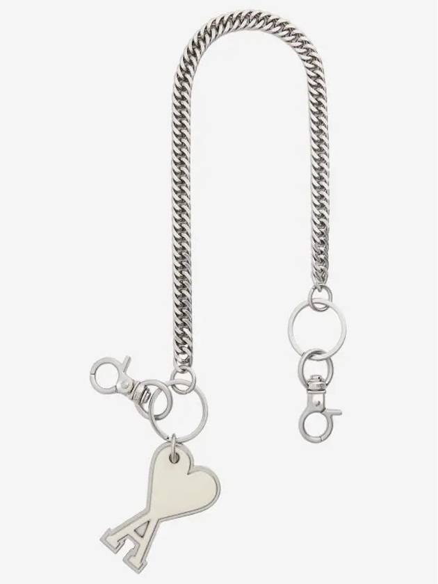 Logo Charm Chain Keyring Silver - AMI - BALAAN 2