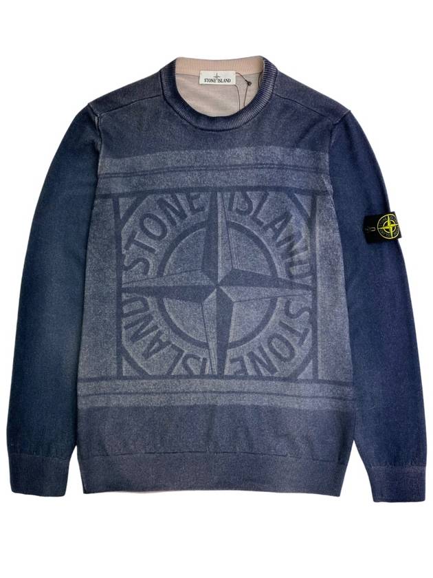 Wappen Patch Logo Printing Knit Top Navy - STONE ISLAND - BALAAN 2