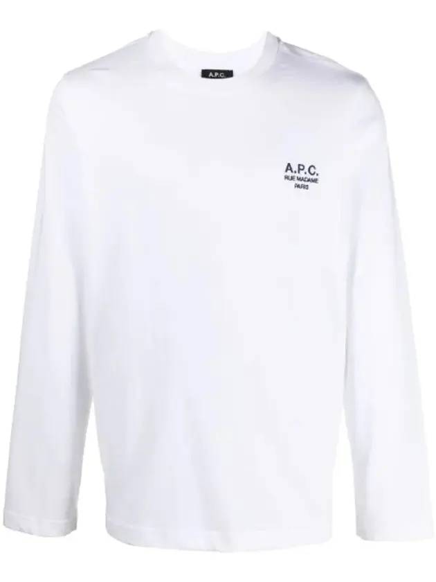 Men's Oliver Logo Long Sleeve T-Shirt White - A.P.C. - BALAAN 1