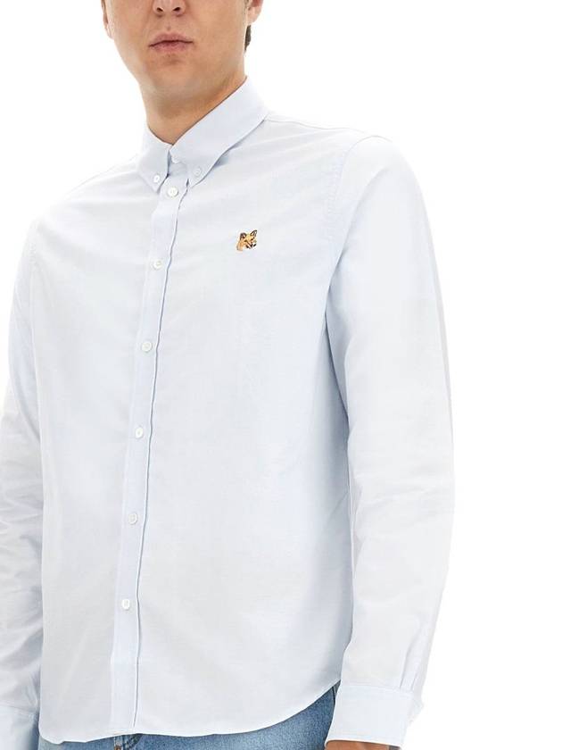 Mini Fox Head Classic BD Long Sleeve Shirt Blue - MAISON KITSUNE - BALAAN 5