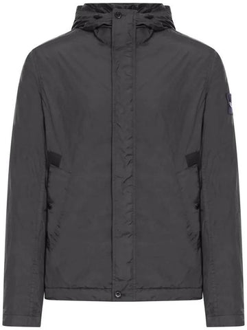 4100092 Crinkle Reps R-NY Wind Resistant Anti Drop Hooded Jacket Grey - STONE ISLAND - BALAAN 1