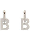 B Logo XL Earrings Silver - BALENCIAGA - BALAAN 2