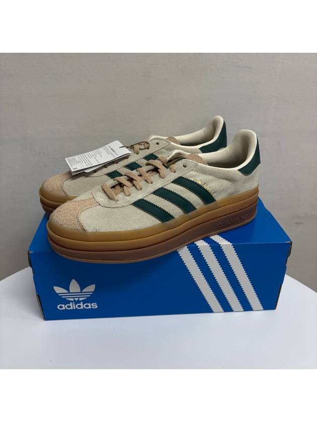 WoMen's Gazelle Bold Low Top Sneakers Cream White Green - ADIDAS - BALAAN 3