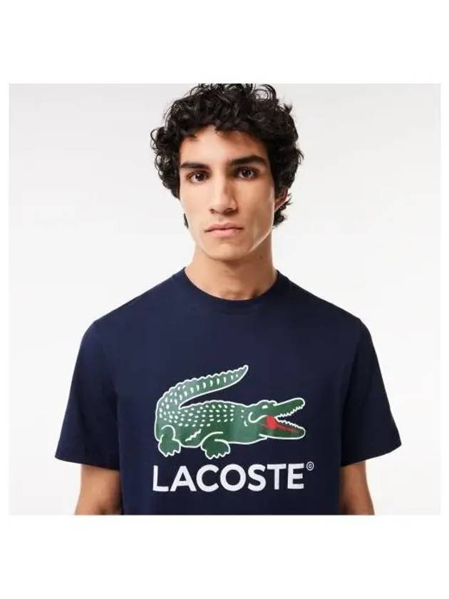 Men s Big Croc Graphic T Shirt Navy - LACOSTE - BALAAN 1