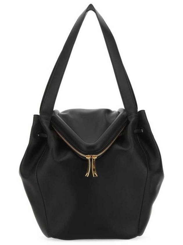 Big Large Leather Shoulder Bag Black - BOTTEGA VENETA - BALAAN 2