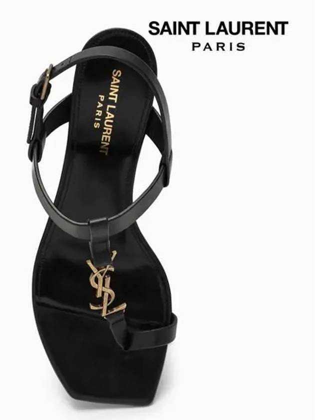 Cassandra Sandals Heel Black - SAINT LAURENT - BALAAN.