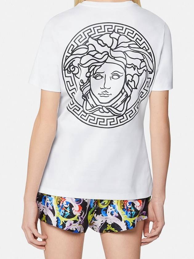 logo print short sleeve t-shirt white - VERSACE - BALAAN.