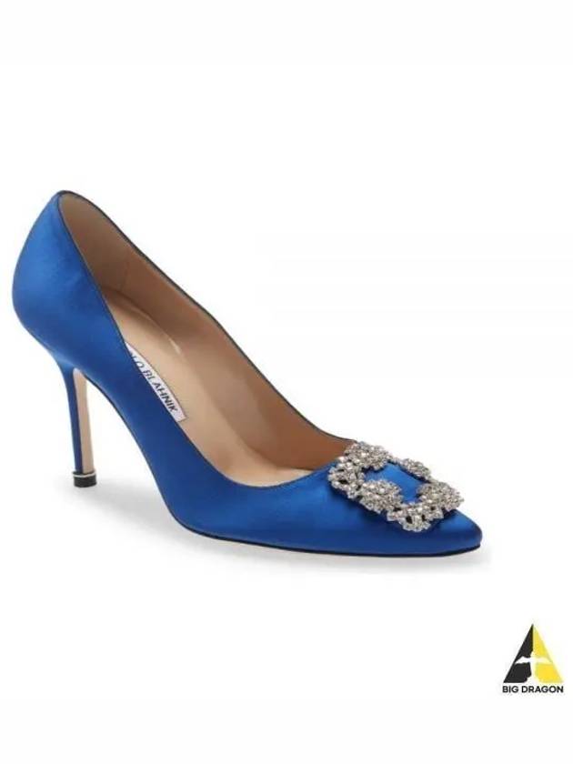 Hangissi Satin Pumps Heel Blue - MANOLO BLAHNIK - BALAAN 2