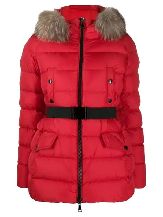 Clion Fur Padded Jacket Red - MONCLER - BALAAN.