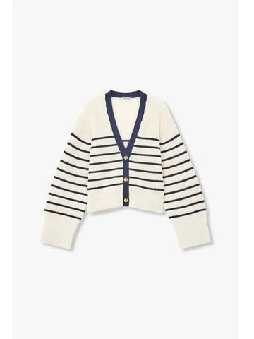 Striped Cotton Cardigan Cordelia Ivory - REFORMATION - BALAAN 1