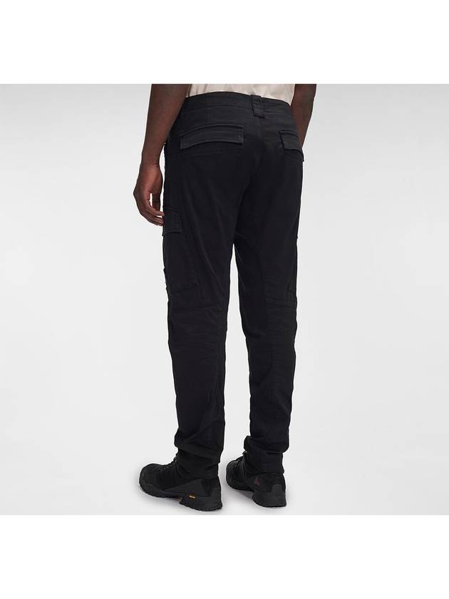 Satin Wappen Regular Fit Cargo Straight Pants Black - CP COMPANY - BALAAN 4