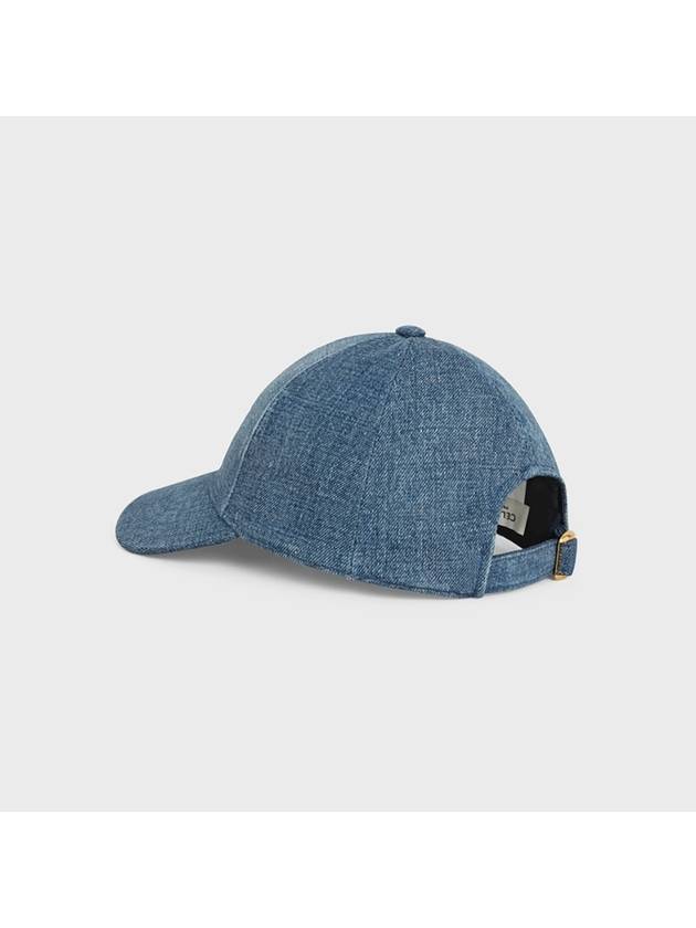 Triomphe Union Wash Denim Ball Cap Blue - CELINE - BALAAN 5