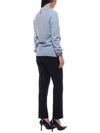 Women's 4 Bar Raglan Wool Polo Cardigan Blue - THOM BROWNE - BALAAN 7