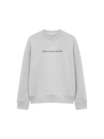 STELLA McCARTNEY Front Logo Crew Neck Sweatshirt Melange Gray - STELLA MCCARTNEY - BALAAN 1