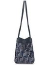 Origami Small FF Chenille Bucket Bag Dark Blue - FENDI - BALAAN 3