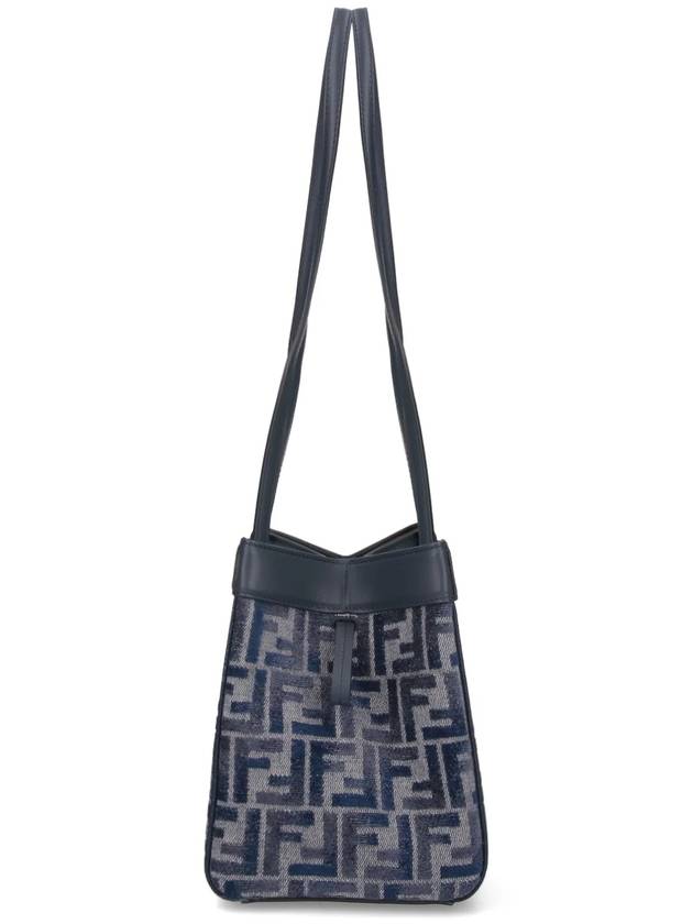 Origami Small FF Chenille Bucket Bag Dark Blue - FENDI - BALAAN 3