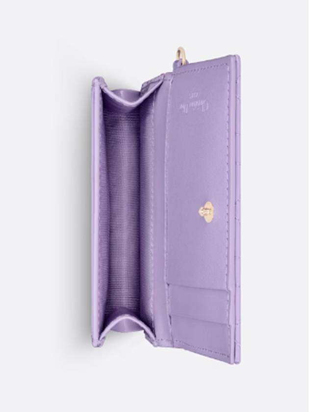 Lady Cannage Patent Calfskin Flap Card Wallet Lilac - DIOR - BALAAN 4