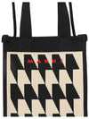 houndstooth pattern small tote bag black cream - MARNI - BALAAN 9