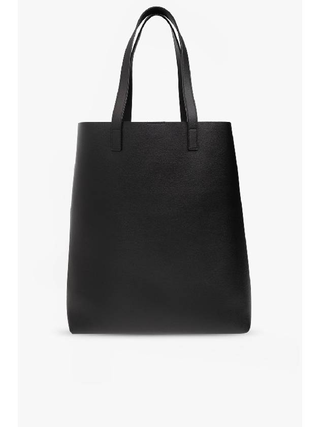 Logo Soft Leather Bold Tote Bag Black - SAINT LAURENT - BALAAN 5