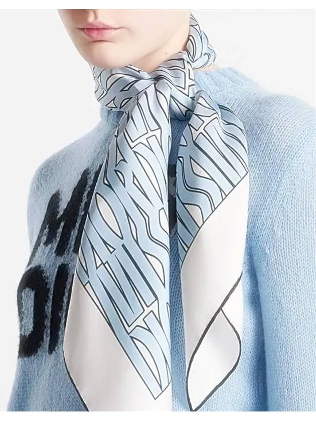 Miss Dior All Over 90 Square Silk Scarf White Pale Blue - DIOR - BALAAN 5