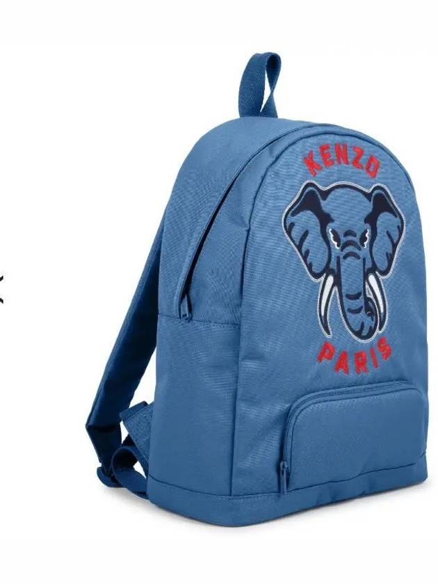 Kids Rucksack Embroidery Logo Backpack Blue - KENZO - BALAAN 3