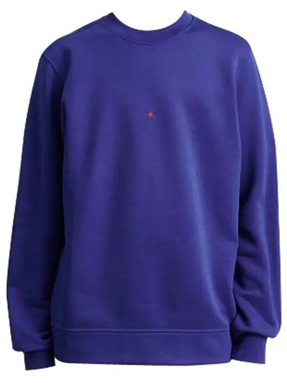 Marina Back Logo Cotton Blend Sweatshirt Blue - STONE ISLAND - BALAAN 2