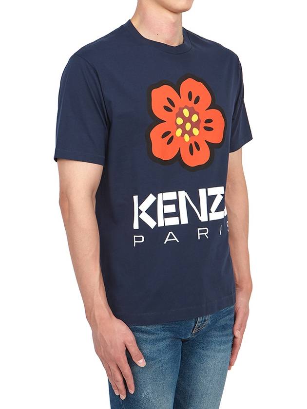 Boke Flower Short Sleeve T-Shirt Navy - KENZO - BALAAN 4