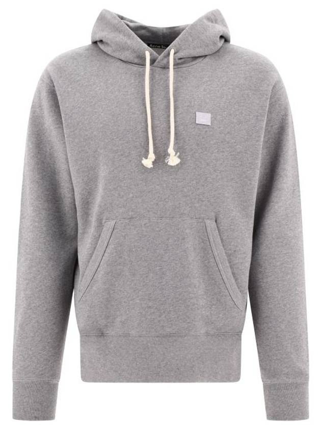 Face Logo Patch Hoodie Light Grey Melange - ACNE STUDIOS - BALAAN 1