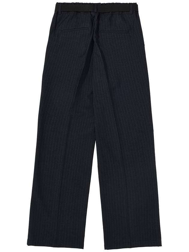 WIDE PIN STRIPE TROUSERS in navy - MYDEEPBLUEMEMORIES - BALAAN 3