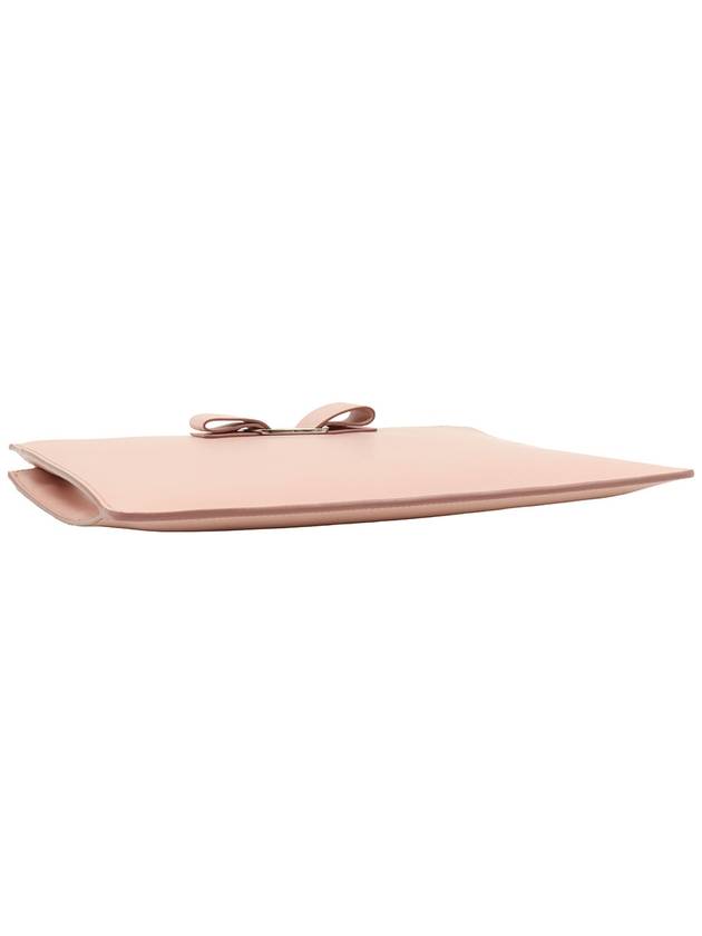 Ferragamo baby pink calfskin silver bara bow hand strap clutch 22 D547 - SALVATORE FERRAGAMO - BALAAN 6