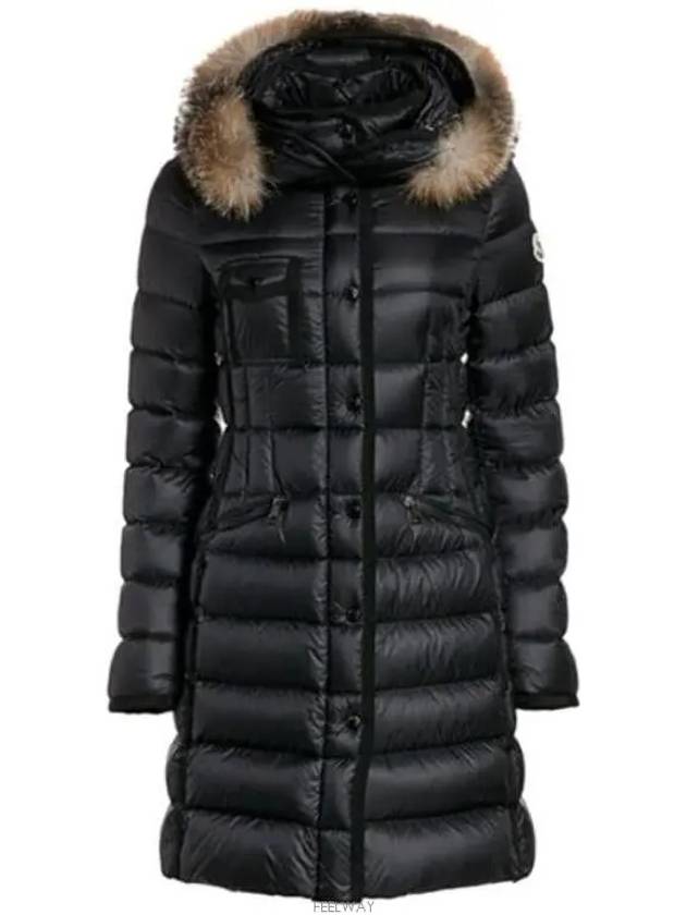 Hermifur 999 black long padded jacket - MONCLER - BALAAN 1